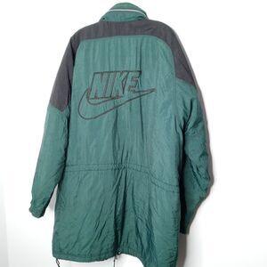 Vintage 80's Nike big logo long jacket size large